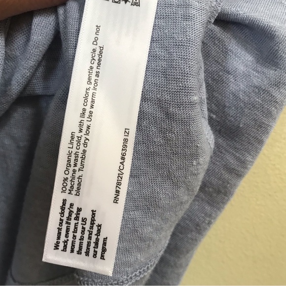 Eileen Fisher Organic Linen Jersey Crew Neck Top T Shirt Knit Sweater Minimalist - Picture 9 of 12